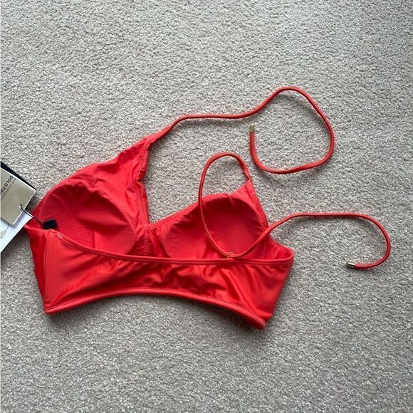 NWT VIX Paula Hermanny orange asymmetrical bikini top Size L - Picture 2 of 7